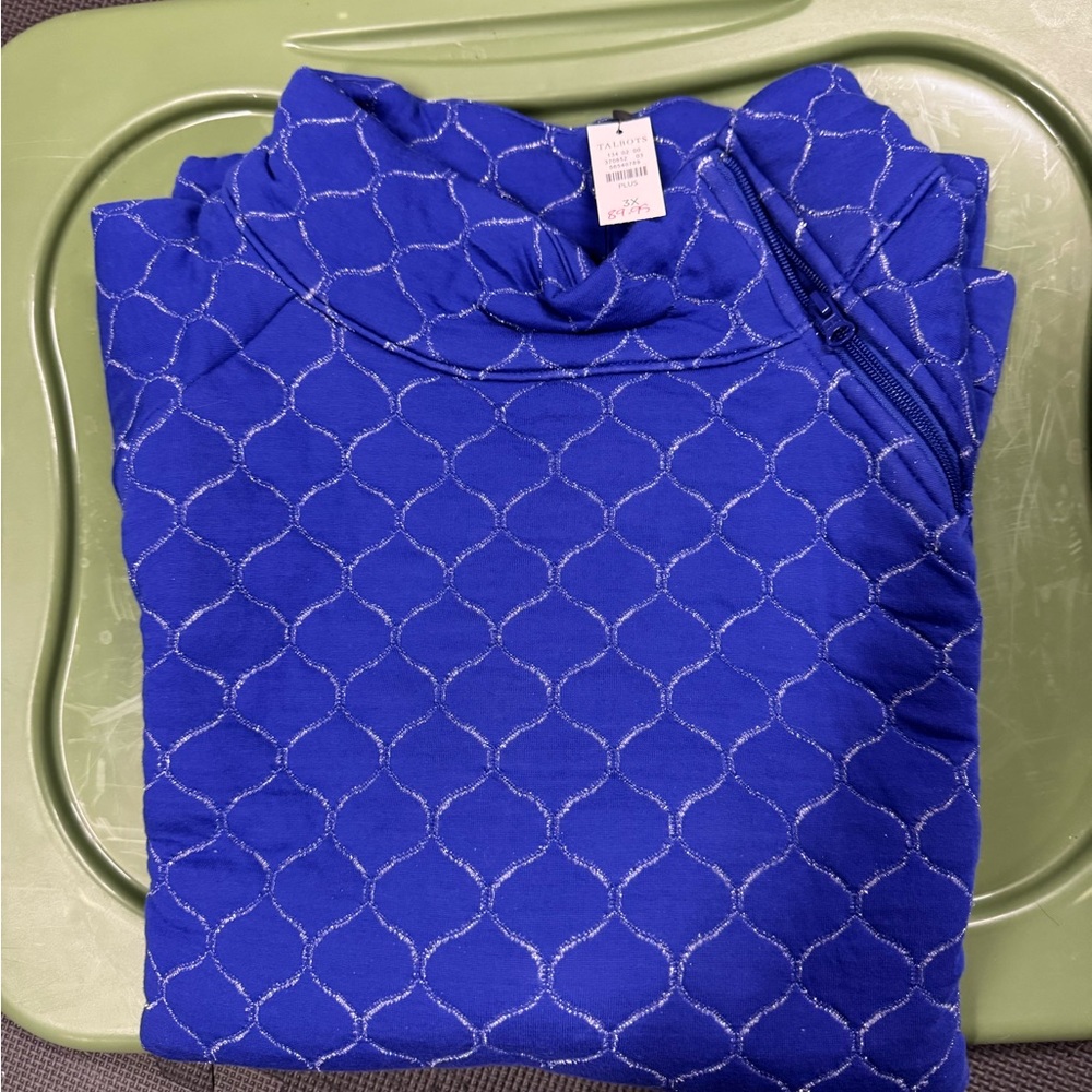 Talbots Blue Patterned Sweatshirt